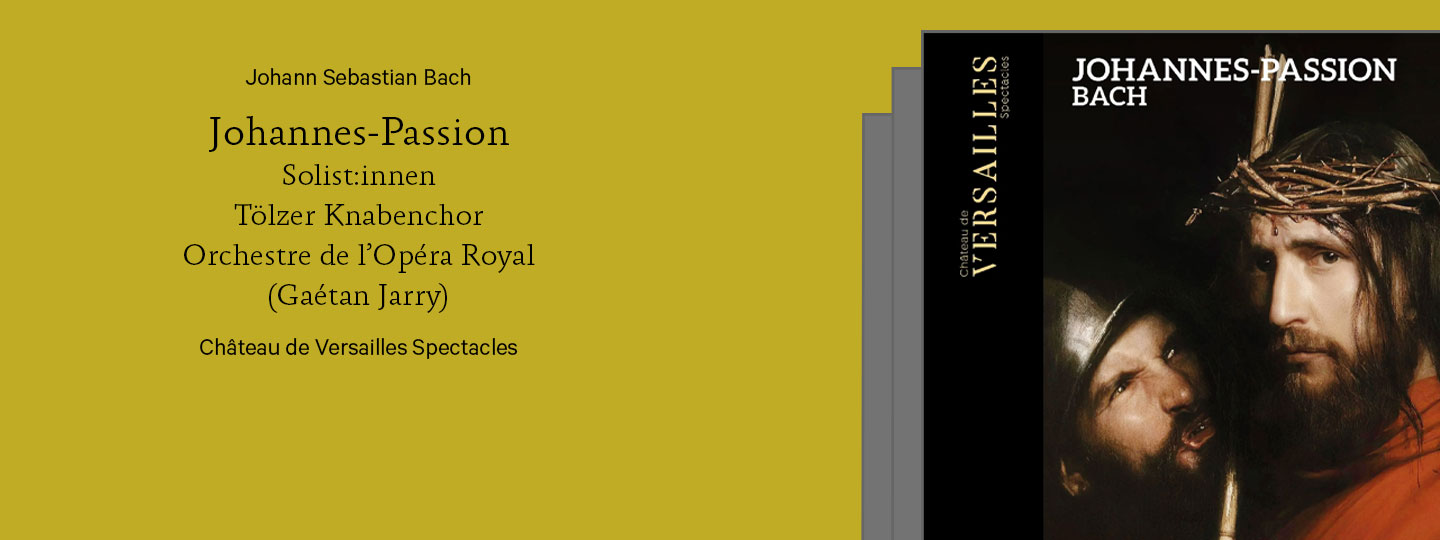 Das DVD-Cover zeigt Jesus mit Dornenkrone. Das Cover ist in eine Illustration mit stilisierten weiteren Covern vor einer gelben Farbfläche eingebettet.