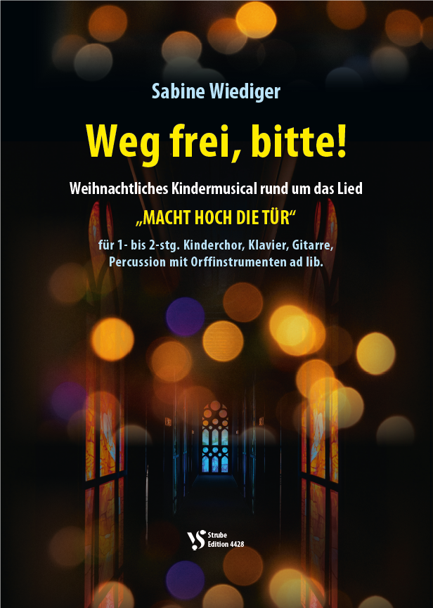 Cover der besprochenen Noten: sehr dunkel mit einigen Kirchenfenstern im Hintergrund. Bunte Lichtreflektionen tanzen über die Seite.